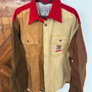 Marni Red, Brown, and Tan Colorblock Jacket